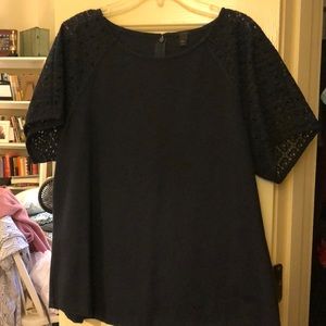 Patterned sleeve, thick cotton blouse JCREW